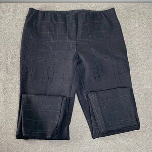 Alfani Dress Pants Women's 12 Mid Rise Black Geometric Office Business